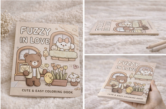 FUZZY IN LOVE – Livre de coloriage créatif, univers doux et romantique