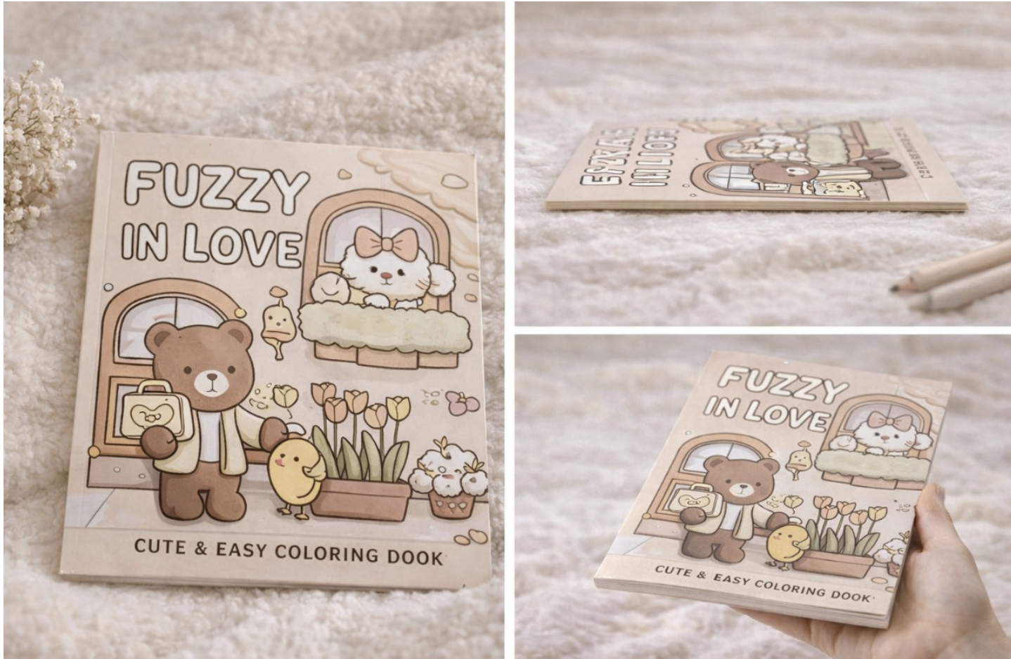 FUZZY IN LOVE – Livre de coloriage créatif, univers doux et romantique
