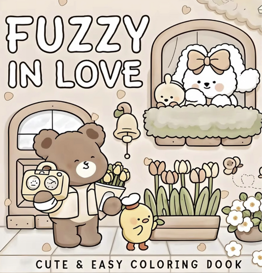 FUZZY IN LOVE – Livre de coloriage créatif, univers doux et romantique